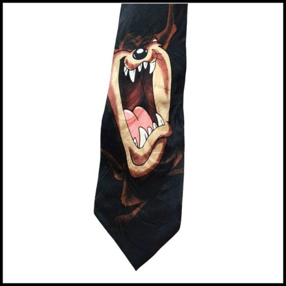 Looney Tunes Vintage‎ 1997 Tasmanian Devil Tez Screaming 100% Silk